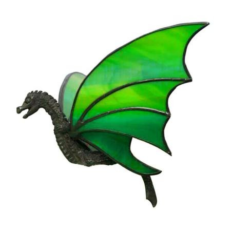 Hängande Dragon Stained Suncatcher Handgjord Målat Glas Dekor