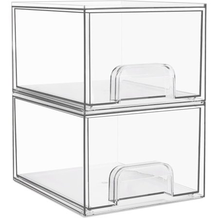 2 stk. Stakbare opbevaringsskuffer, opbevaringshylder, badeværelsesarrangører til toiletbord, badeværelse