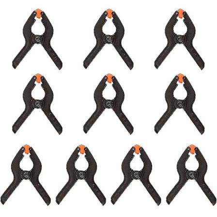 10 stk Nylon Fjærklemmer A-type Trebearbeiding Hjelpeklemmer Svarte Plastklips, 3 tommer