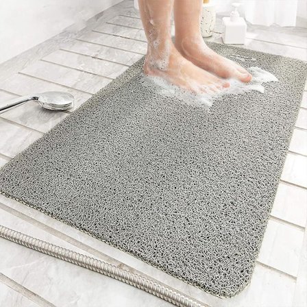 Brusebade måtte til indvendig bruser, Loofah bademåtte skridsikker anti-skimmel antibakteriel blød PVC bademåtte til badeværelse våde bruseområder (