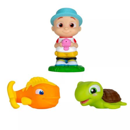 3-pack Cocomelon Bath Squirters Badleksaker Set Figurer Jj, Fisk Multifärg