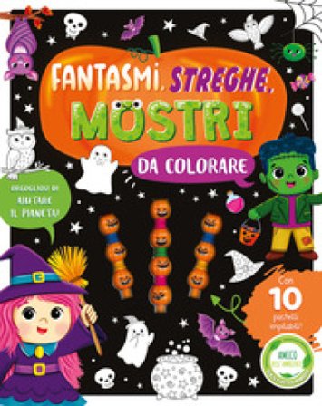 Fantasmi, streghe, mostri da colorare. Ediz. illustrata. Con 10 pastelli impilabili