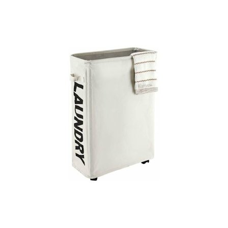 Rullande tvättkorg med stativ, hopfällbar, vattentät sorterare och arrangör på hjul, stor smal hörnkorg för hemmet (beige)