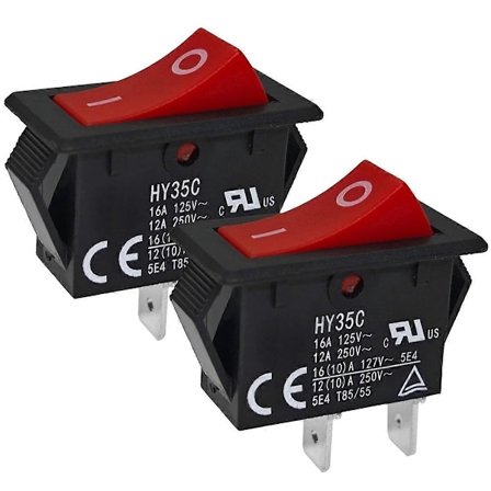 HY35C Trykknapkontakt (Pakke med 2) onOff 2Pin AC 125 250V 16 12A Vippekontakt til Industri El-Xin