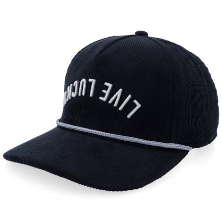 Black Clover - Svart adjustable Caps - Upside Down Luck 2 Silver/Black A-Frame Adjustable @ Hatstore