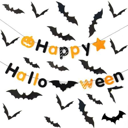 Halloween Fladdermus Skräck Festdekorationer 1 Styck Svart Gul