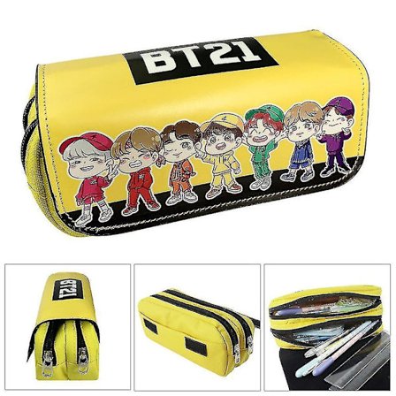 Bts Børne Dobbeltlags Penalhus Stor Kapacitet