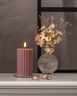 LED Kubbelys Flamme stripe Rosa