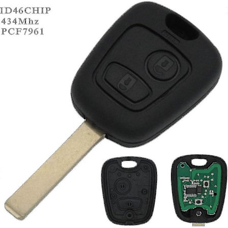 Komplett nøkkel med elektronikk for programmering Plip Peugeot 107 207 307 407 106 206 306 406 Citroen C1 C2 C3 C4 C5 C6 C8 Xsara Saxo Berlingo [DB]