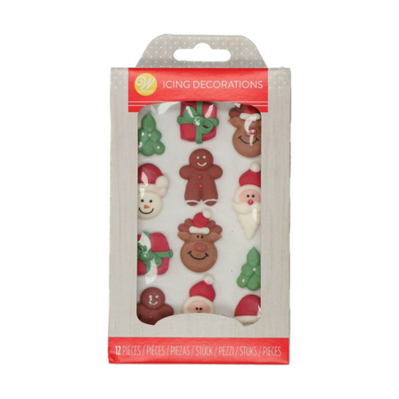 Wilton Kakepynt Julemotiv 12stk