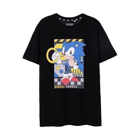 Sonic The Hedgehog Classic Rings T-shirt XXL Svart