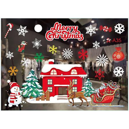 Jultomtestickers, julgran snöflinga snögubbe fönsterklistermärken juldekaler, diy dekoration fönsterklistermärken stil 10