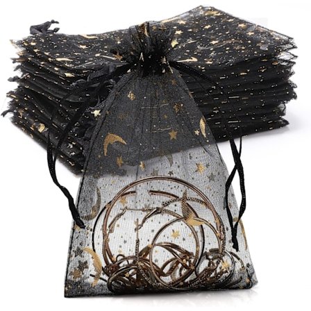 100 transparente organzaposer. Svart