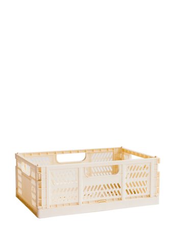 3 Sprouts Modern Folding Crate - Large - Cream - 43.5CM X 29.4CM X 17.9CM