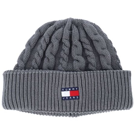 Tommy Hilfiger - Grå cuff Beanie - Tjm Heritage Cable Beanie Zinc Grey Cuff @ Hatstore