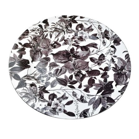 BLANCHE FLOWERS Dekorativt Tallrik 33x33x2cm, Svart, MONDEX