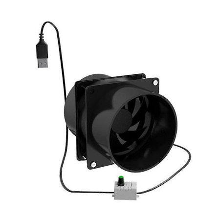 USB justerbar hastighedsventilator, røgabsorber, ESD røgsuger, kanalventilator, sort.