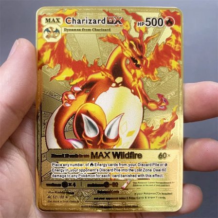 999999 pistettä HP Pokemon metallikortti Charizard kultainen metalli superkortti englanninkielinen kortti Mewtwo Vmax Mega anime pelikokoelma lahjat