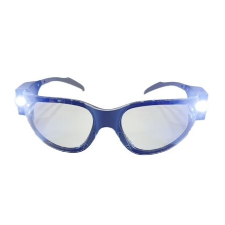 Genopladelige LED-sikkerhedsbriller med dobbeltstrålelys, behagelig næsepude, USB-opladning, PC-linse, 100mAh batterikapacitet