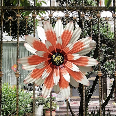 Metal Vægdekoration, 32 Cm Metal Blomster Vægdekoration, Multilag