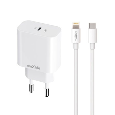 iPhone Hurtigoplader 20W + opladningskabel med USB-C til Lightn