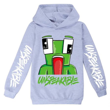 Hettegenser med trykk for barn 7-14 år