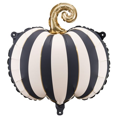 Folieballong Stripete Gresskar Svart og Hvit