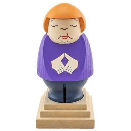 Angela Merkel Sarjakuvahahmo Puupatsas 14*6.5cm Julkkishahmo Kotiin [PB]_Halvat lahjat Violetti