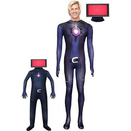 Skibidi Toalett Kameramann TV Mann Kostyme For Barn