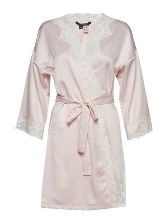 Lrl Signature Lace Kimono Robe 97 Cm Lingerie Kimonos Rosa Lauren Ralph Lauren Homewear