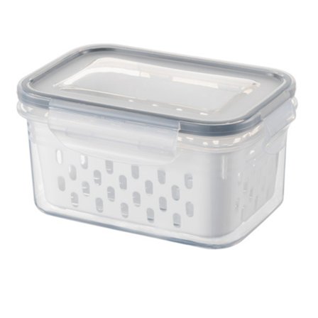 Kylskåp med dubbla lager Färsklåda Dränerande förvaringsbehållare för frukt och grönsaker