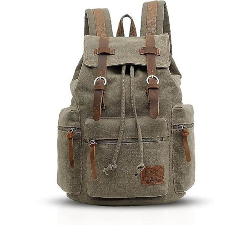 Retro 15,6 tums bärbar dator ryggsäck bärbar dator utomhus resor arbete student vandring skolväskor dagryggsäck canvas-armégrön