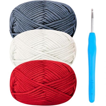 Tjockt Garn för Virkning Bomullsgarn 4 x 100g för Nybörjare Virkningsull Stickgarn