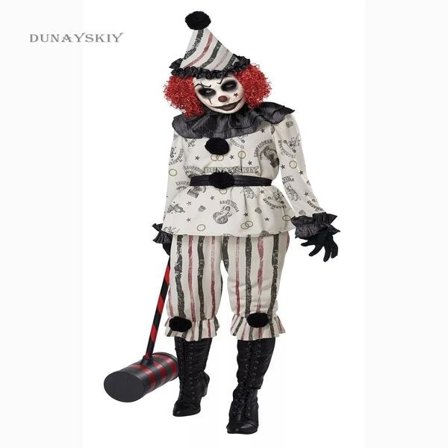 Klovn Cosplay Kostyme Halloween Fest Herr Dame Cos Drakter Antrekk Uniform Barn Rollespill Fest Natt Klovn S