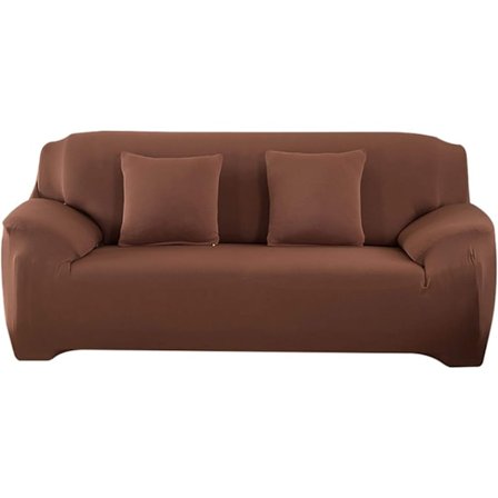 Sohvanpäällinen, 2-istuttavan sohvan päällinen käsinojilla, joustava sohvanpäällinen, universaali, 145-185cm, ruskea