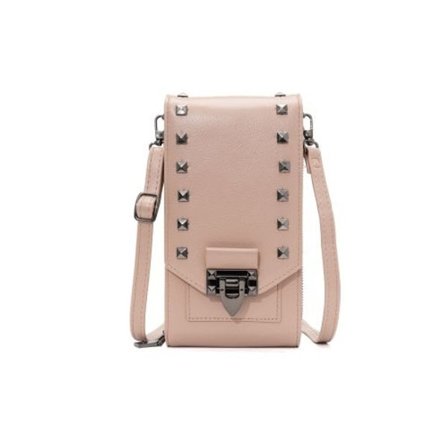F835 Rivet Diamond Mobiltelefon Veske Dame Skulder Bag (Rosa)