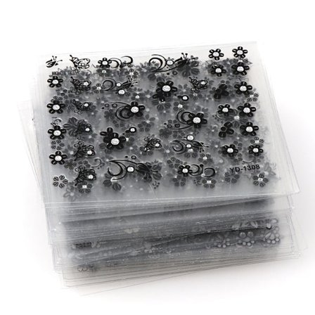 10 arkkia Itsekiinnittyviä kynsikoristeita