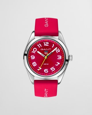 GANT - Campus klokke med rød silikonrem (7-16 år) red