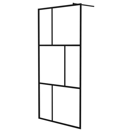 Vidaxl Duschvägg Med Härdat Glas Svart 100x195 Cm Svart