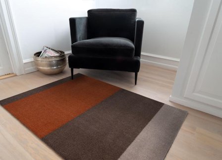 Tica Copenhagen Gulvmatte Stripes Terracotta-Brun 90x130