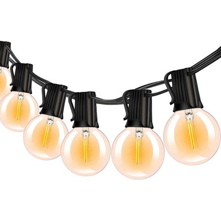 Ulkojouluvalot, 50 jalkaa 25 rikkoutumattomalla G40 LED-lampulla (1 varalampulla)