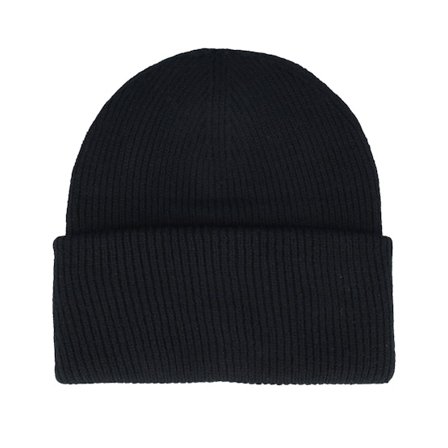 Beechfield - Noir cuff Bonnet - Engineered Black Soft Deep Cuffed @ Hatstore