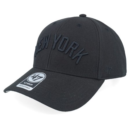 47 Brand - MLB Zwart adjustable Cap - New York Yankees Snap Script Mvp Black Adjustable @ Hatstore
