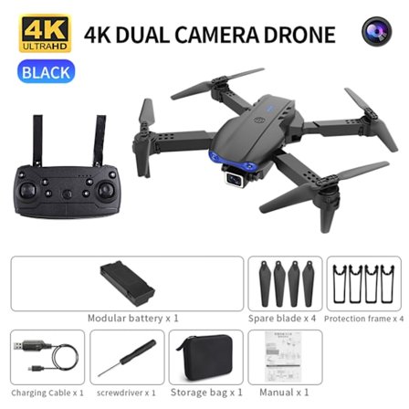 E99 K3 Drone 4K Dubbel/Enkel Kamera 6-axlig 3-vägs Hinder Undvikande RC Quadcopter