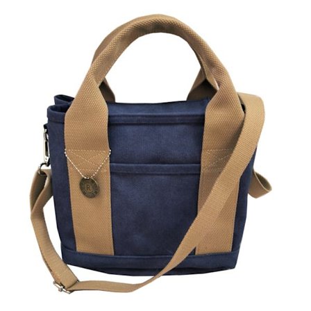 Kvinners lerret tote vesker casual skulder arbeidsveske crossbody veske (mørk blå/khaki)