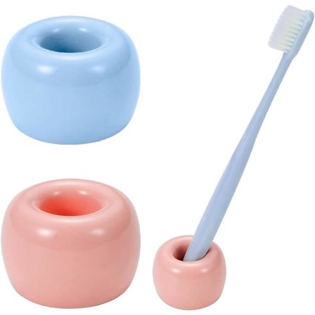 Mini Keramik Tandborsthållare Stativ för Badrum Toalettbänk, Handgjord Par Tandborsthuvudhållare, Rakapparatshållare och Kontor Pennhållare, Pi