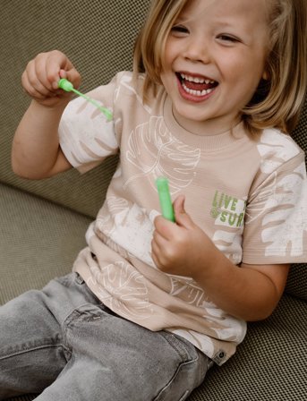 Daily 7 T-Shirt Print - Beige - 140