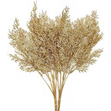 Kunstig plante guld blomster juledekoration, kunstig udendørs indendørs DIY dekoration, guld