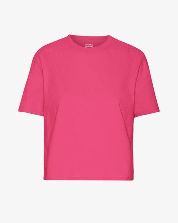 Organic Boxy Crop Tee - Bubblegum Pink - Female - XL