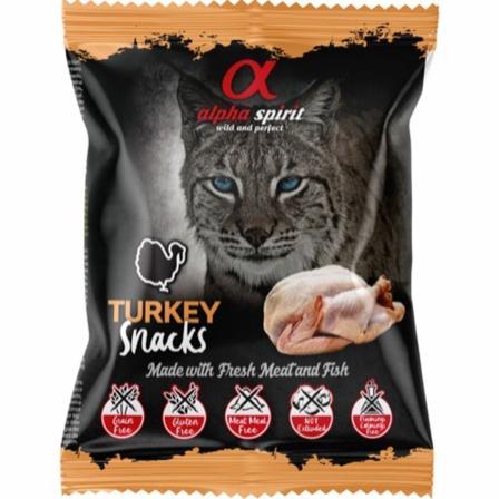 Alpha Spirit Cat Turkey Snack 50g, Katt, Kattesnacks